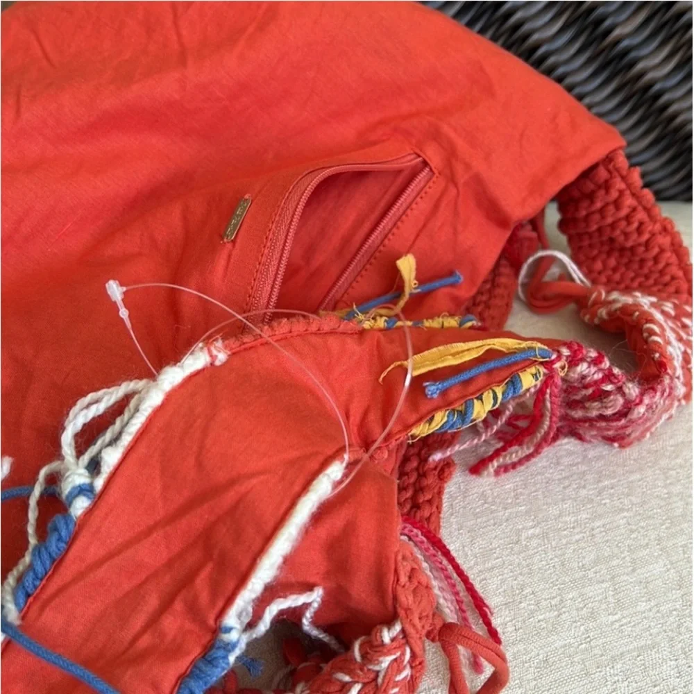 FREE PEOPLE Northbound Hobo Crochet Bag Cotton Stripe Multicolor Crossbody - Picture 9 of 16